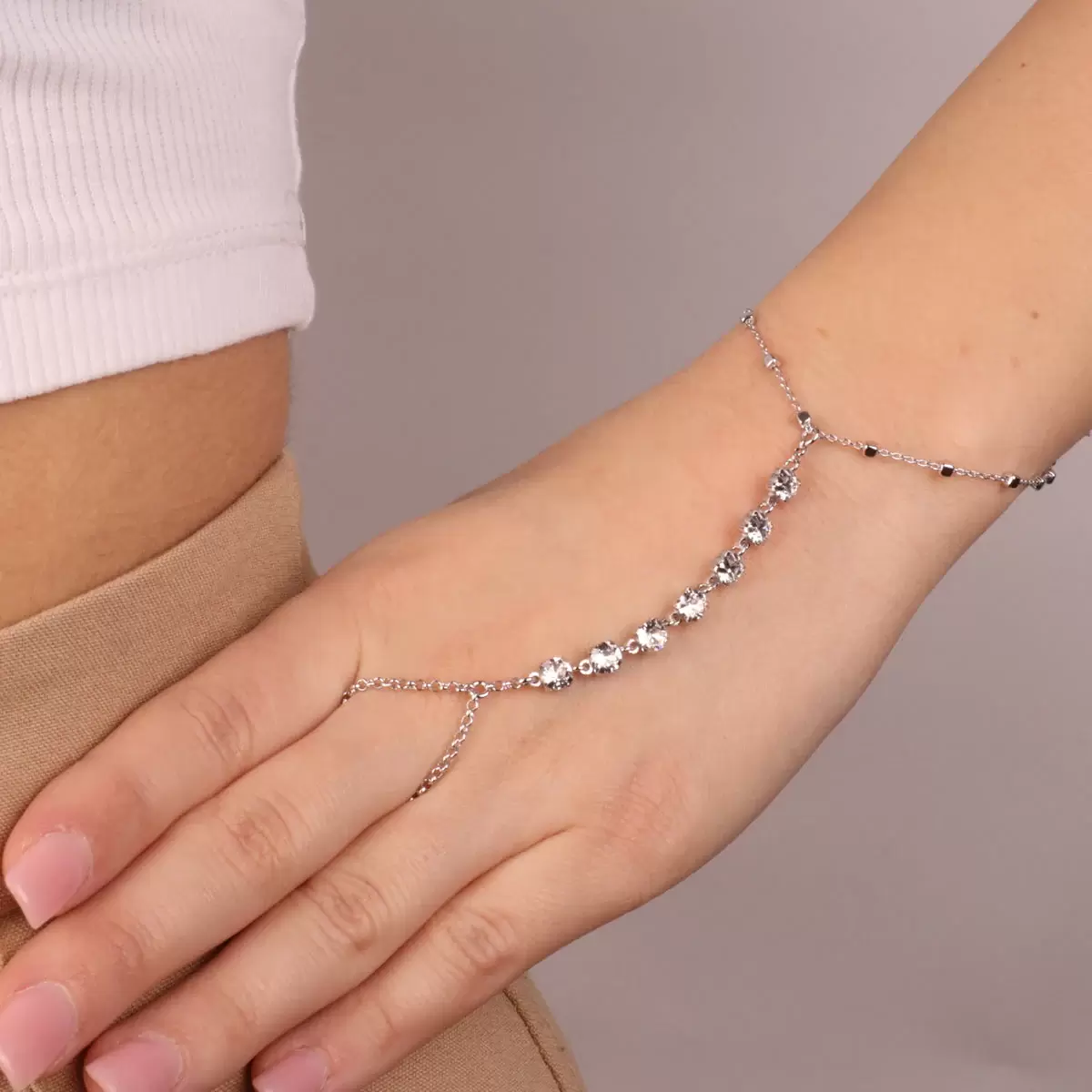 Baciamano in Argento 925 con cristalli