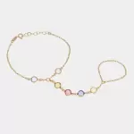 Baciamano in Argento 925 con cristalli multicolore