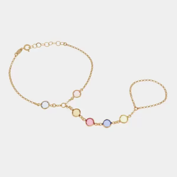 Baciamano in Argento 925 con cristalli multicolore