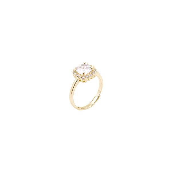 Anello regolabile Anelliamo in argento 925‰ dorato e zirconi