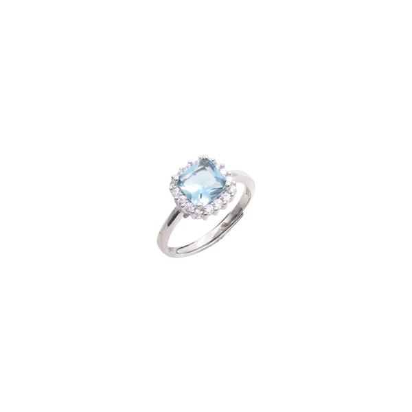 Anello regolabile Anelliamo in argento 925‰ rodiato e zirconi