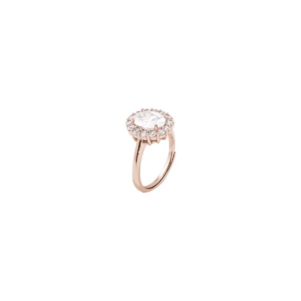 Anello regolabile Anelliamo in argento 925‰ rosato e zircon