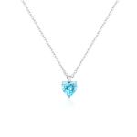 Collana con cristallo cuore azzurro