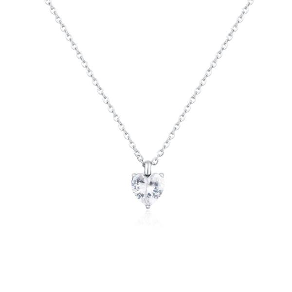 Collana con cristallo cuore bianco