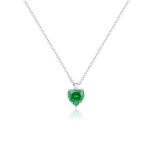 Collana con cristallo cuore verde