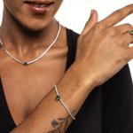 Bracciale tennis cuore verde