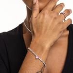 Bracciale tennis cuore rosa