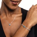 Bracciale tennis cuore azzurro