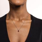 Collana con cristallo cuore rosso
