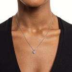 Collana con cristallo cuore azzurro