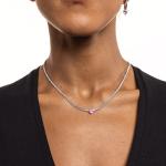 Collana tennis con cristallo cuore ROSA