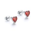 Orecchini lobo cuore rosso