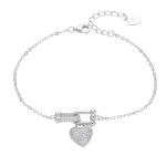 Bracciale in argento 925‰ rodiato e zirconi